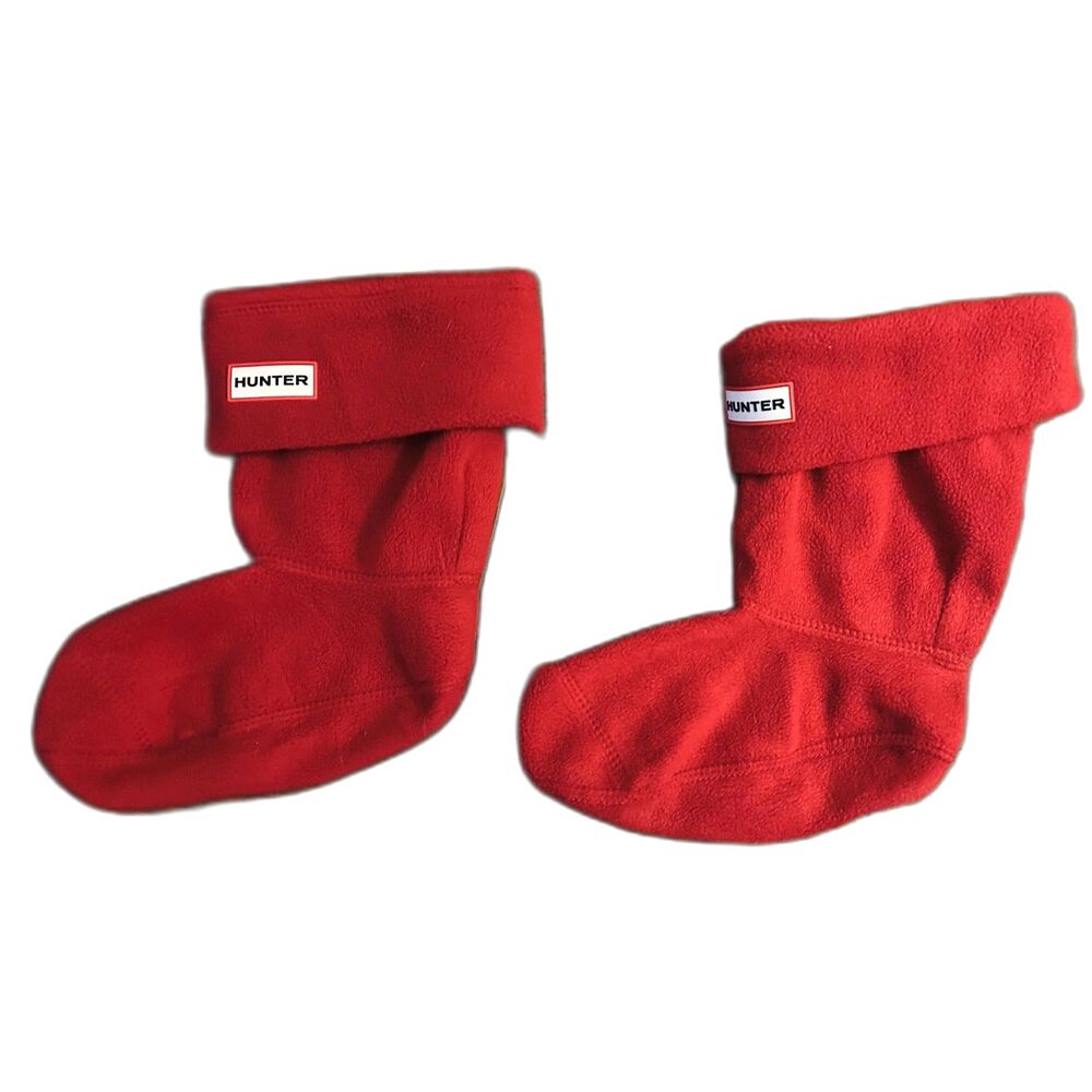 Hunter Boots Fleece Red Short Pull-on Warm Socks K2002 Size M - Picture 2 of 4
